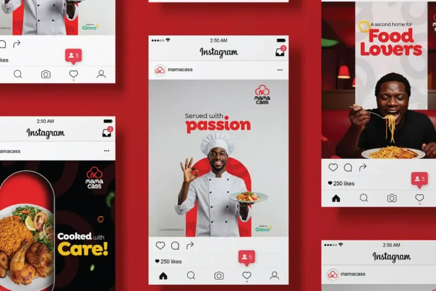 Mama Cass brand and social mockups
